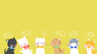 黄色卡通动物小猫元素背景GIF动物元素
